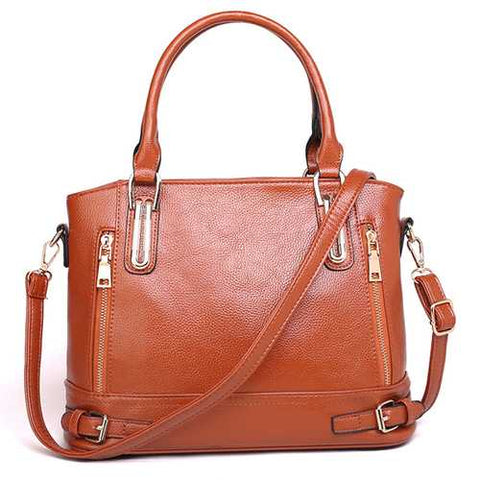 Women PU leather Multi Pocket Casual Vintage Handbag Shoulder Bag