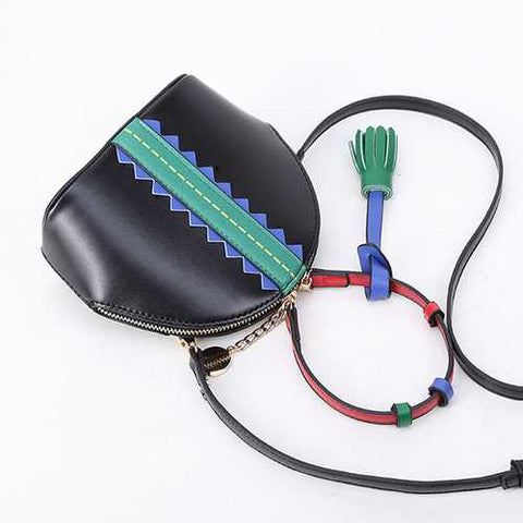 Brenice Women Retro Mini-Shoulder Bag Tassel Handbag