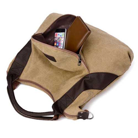 Women Canvas Tote Bag Casual Crossbody Shoulder Bag