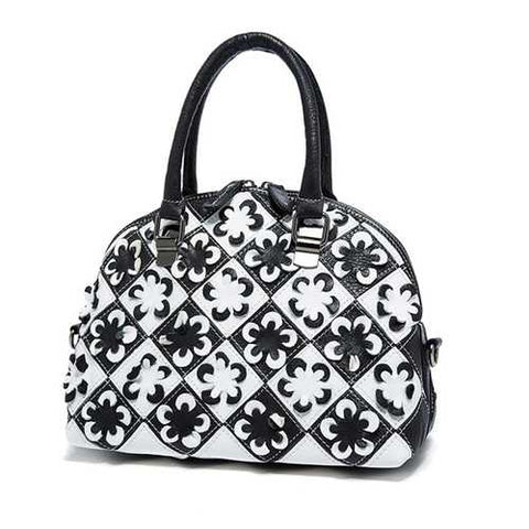 Women Patchwork Genuine Leather Handbag Crossbody Bag