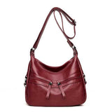 Women 2 Front Pockets PU Leather IPAD MINI Crossbody Bag
