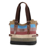 KVKY Women Canvas Stripe Handbags