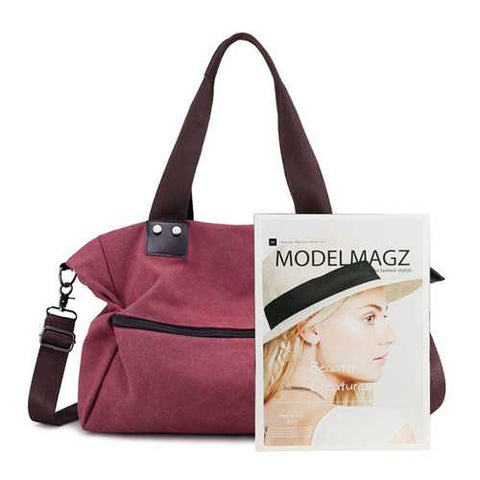 KVKY Women Canvas Tote Handbags Casual Front Pockets Bags