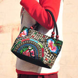 Ethnic Embroidery Flowers Bag Handbag Tote Bag