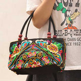 Ethnic Embroidery Flowers Bag Handbag Tote Bag