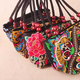 Ethnic Embroidery Flowers Bag Handbag Tote Bag