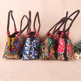 Ethnic Embroidery Flowers Bag Handbag Tote Bag