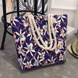 Women Large Capacity Simple Canvas Shopping Bag Handbag