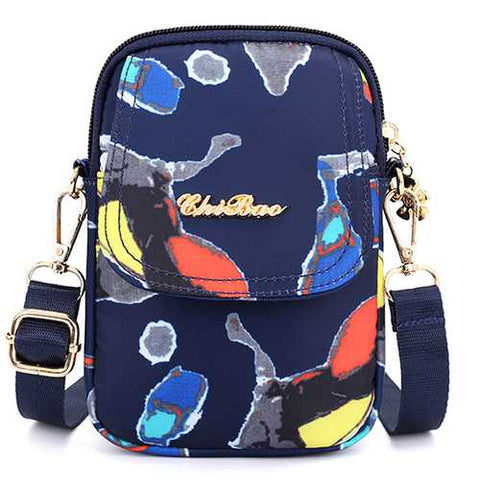 Print Nylon Casual Light 5.5inch Phone Bag Flap Shoulder Bag