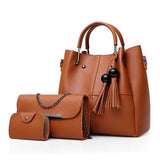 Fashion Handbag Messenger Bag Three-piece Tassel Mother Bag