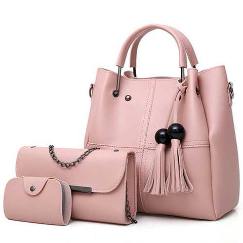 Fashion Handbag Messenger Bag Three-piece Tassel Mother Bag