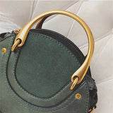 Round Rivet Stitch Messenger Bags Handbags Crossbody Bags