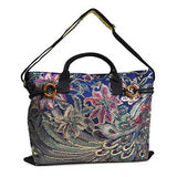 Brenice Women Peacock Canvas Tote Handbag Chinese National Shoulder Crossbody Bag