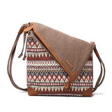 Brenice National Printing Canvas Retro Bohemia Crossbody Bag