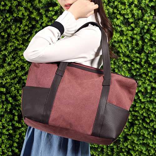 Women Canvas Durable Large Capacity Handbag Multi-function L