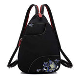 Women Chinese Style Nylon Waterproof Crossbody Bag Backpack