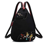 Women Chinese Style Nylon Waterproof Crossbody Bag Backpack