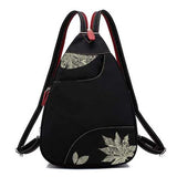 Women Chinese Style Nylon Waterproof Crossbody Bag Backpack