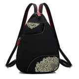 Women Chinese Style Nylon Waterproof Crossbody Bag Backpack