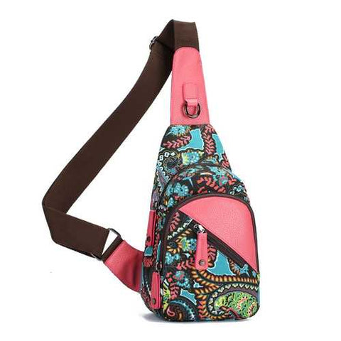 Brenice National Floral Light Women Sling Bag Chest Bag