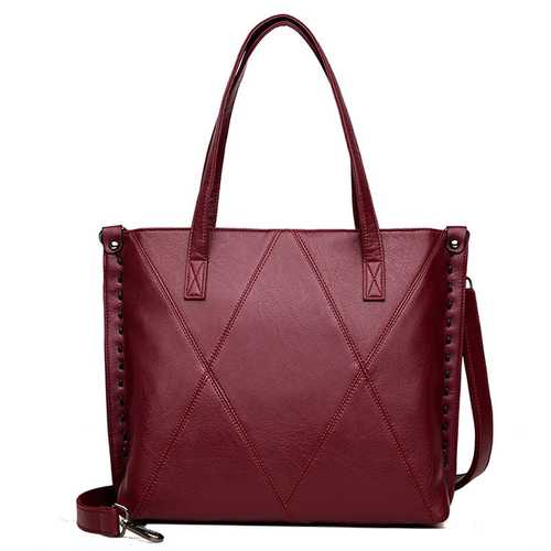 Women Large Capacity Stitching Fashion Handbag Crossbody Bag