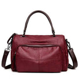 Women Elegant Pure Color Handbags Plaid Crossbody Bags