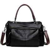 Women Elegant Pure Color Handbags Plaid Crossbody Bags