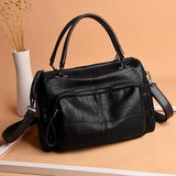 Women Elegant Pure Color Handbags Plaid Crossbody Bags
