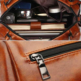 Women PU Solid Color Fashion Oil Wax Rivets Boston Handbag