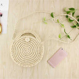 Women Straw Canteen Light Crossbody Bag Phone Bag Beach Bags