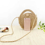 Women Straw Canteen Light Crossbody Bag Phone Bag Beach Bags