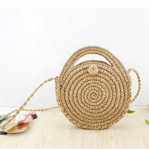 Women Straw Canteen Light Crossbody Bag Phone Bag Beach Bags