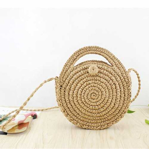 Women Straw Canteen Light Crossbody Bag Phone Bag Beach Bags