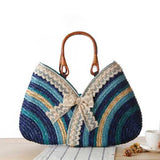 Women Lace Stylish Travel Straw Handbags Beach Bags