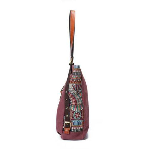 Brenice Women National Canvas Handbag Shoulder Bag Backpack