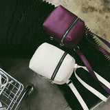 Women PU Simple Wild Zipper Crossbody Bag Shoulder Bag