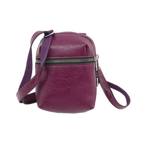 Women PU Simple Wild Zipper Crossbody Bag Shoulder Bag