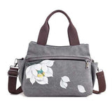 Brenice Women Lotus Canvas Handbag Chinese Crossbody Bag