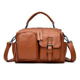 Women Genuine Leather Boston Fashion Handbag Shoulder Bag