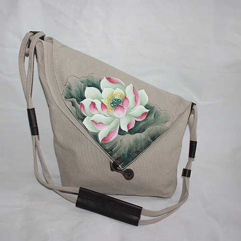 Brenice Women Hand Painted Floral Vintage Crossbody Bag