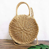 Round Rattan Straw Bohemia Style Beach Circle Beach Bags