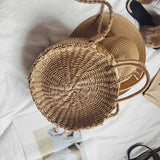 Round Rattan Straw Bohemia Style Beach Circle Beach Bags