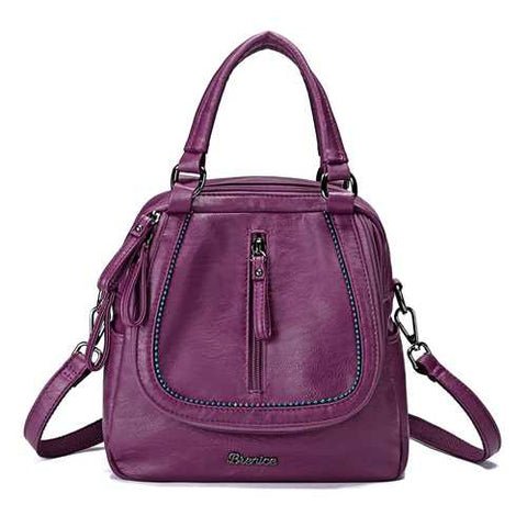 Brenice Women Multifunction Soft Handbag Vintage Bohemian Shoulder Crossbody Bag Backpack