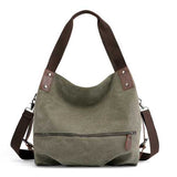 KVKY Canvas Tote Handbag Minimalist Fashion Summer Shopping Bag Shoulder Crossbody Bag