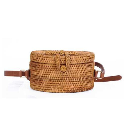 Hand Woven Bag Round Rattan Straw Bags Bohemia Beach Bag
