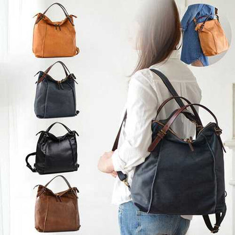 Brenice Women Tote Handbag Vintage Multifuntion Backpack Shoulder Crossbody Bag