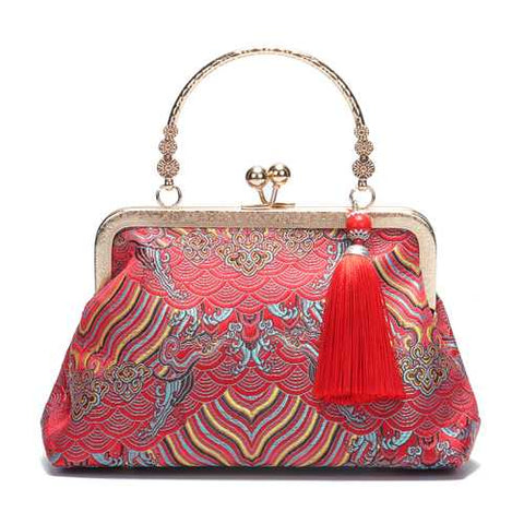 Brenice National Tassel Handbag Chinese Style Chain Bags