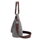 KVKY Front Pockets Canvas Handbags Vintage Shoulder Bags
