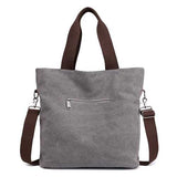 KVKY Front Pockets Canvas Handbags Vintage Shoulder Bags