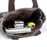 KVKY Front Pockets Canvas Handbags Vintage Shoulder Bags